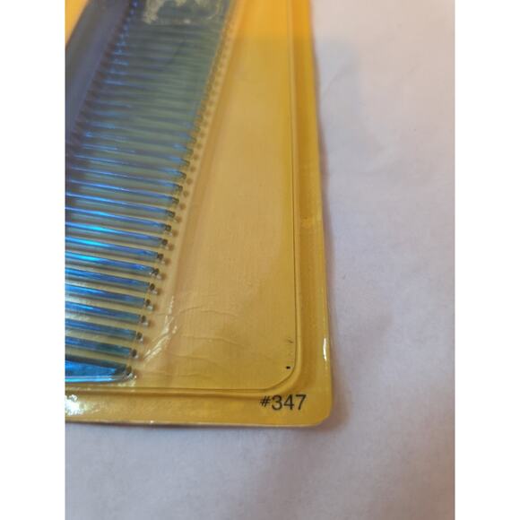 Vintage Goody Deluxe JewelTone Comb NOS Blue Hair Styling New on Card 9" - Picture 5 of 9